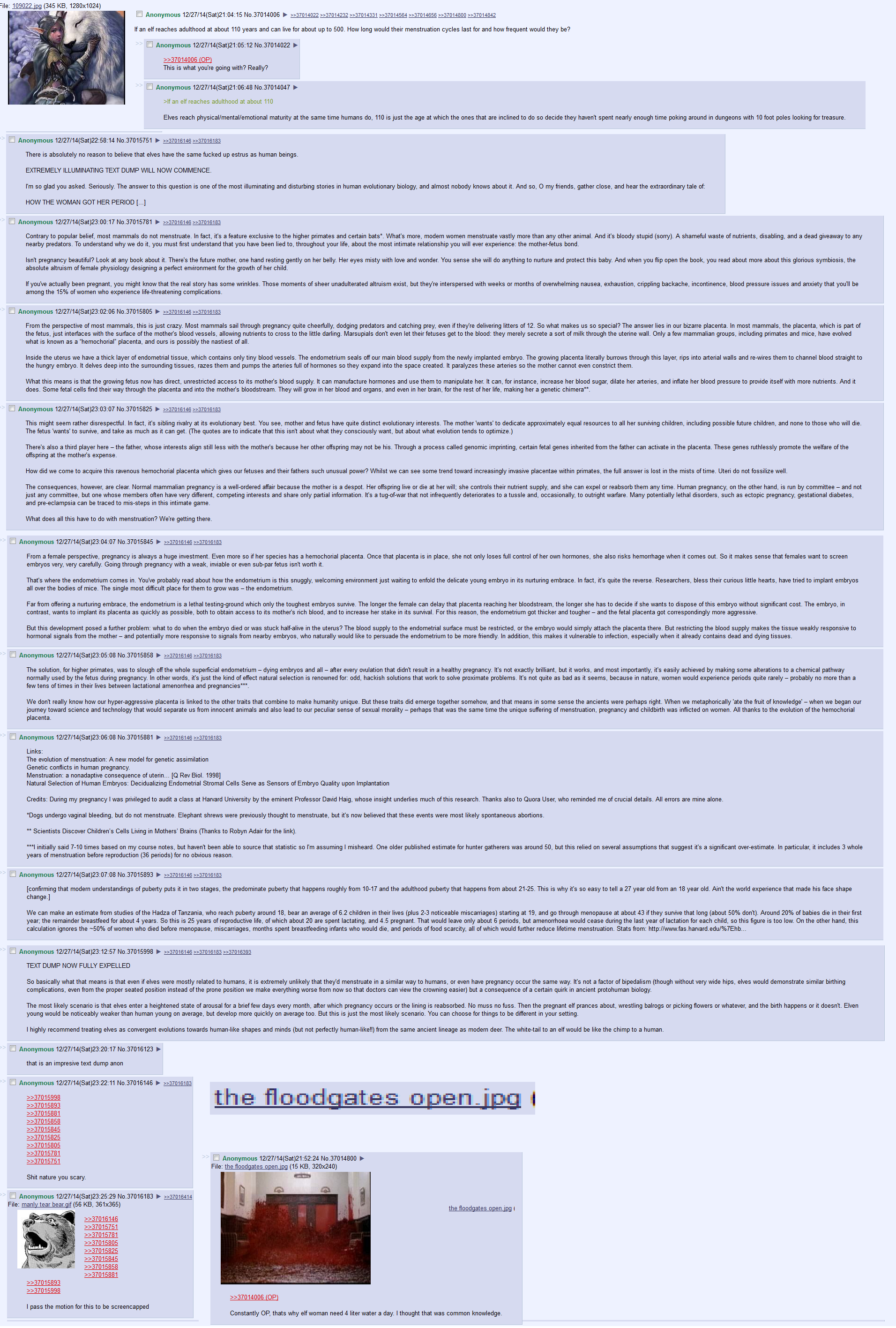 elf menstruation cycle