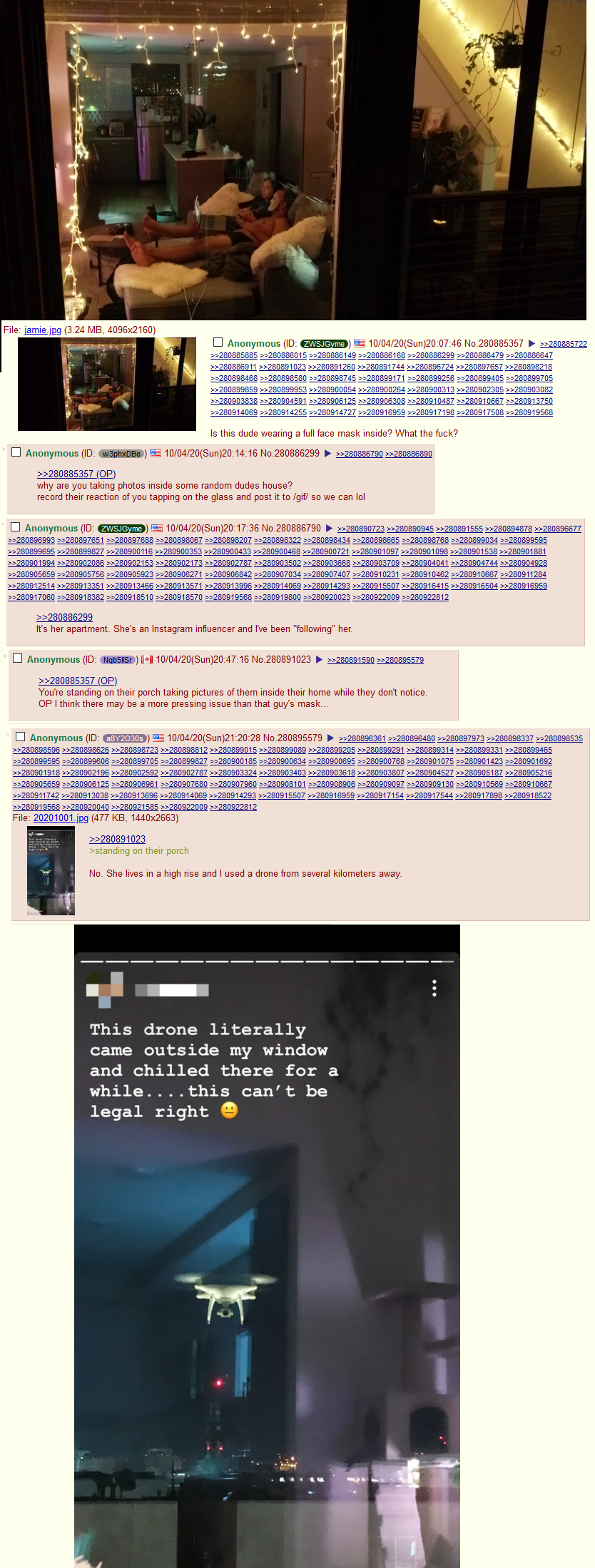 greentext on voyeurism with a drone